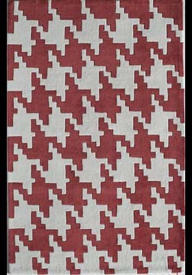 Rugs America 6225A Houndstooth Red