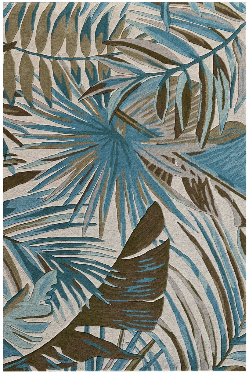 KAS 3002 Ivory Teal Palms