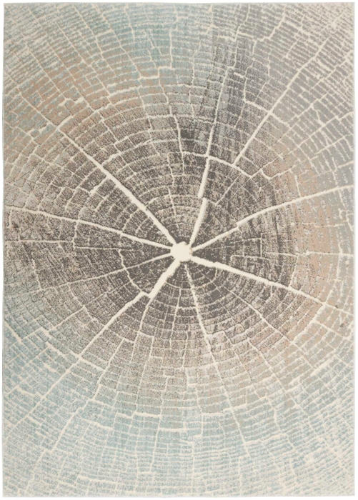 Nourison MRA06 Teal Gray Ivory