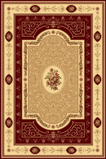Rugs America 1365 French Aubusson Cherry