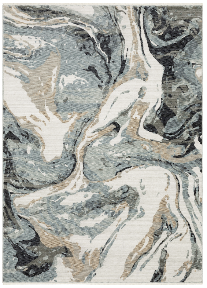 Oriental Weavers ECH07 Steel Blue Ivory