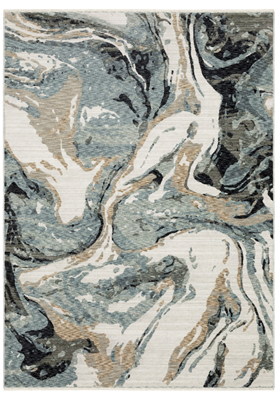 Oriental Weavers ECH07 Steel Blue Ivory