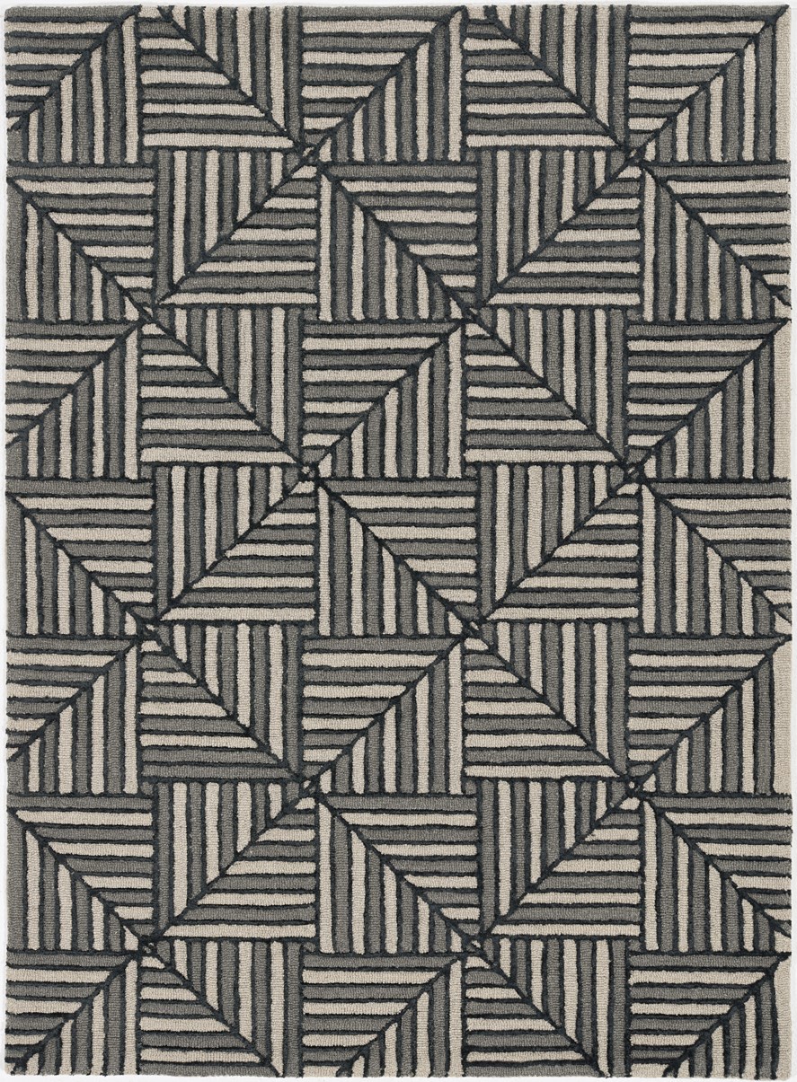 KAS 4304 Navy Charcoal Diagonal Tile