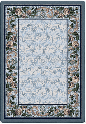 Milliken Rose Damask Lapis