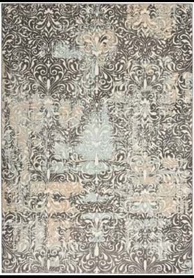 Nourison MRA04 Charcoal Teal Ivory