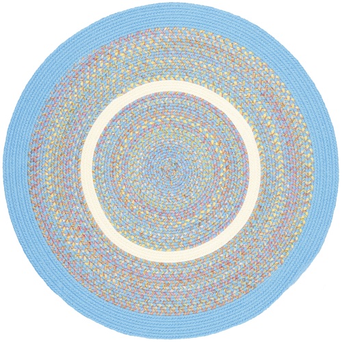 Rhody Rug KI-07 Aqua Blue Banded