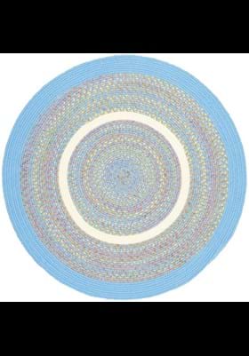 Rhody Rug KI-07 Aqua Blue Banded