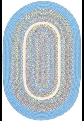 Rhody Rug KI-07 Aqua Blue Banded