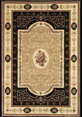 Rugs America 1365 French Aubusson Black