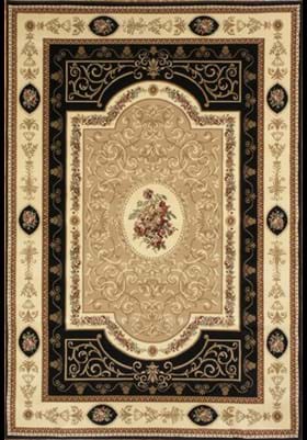 Rugs America 1365 French Aubusson Black