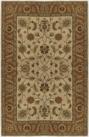 Surya CRN - 6004 Golden Beige and Rust