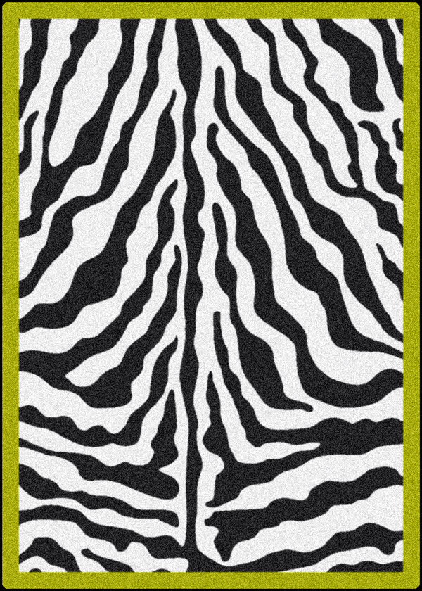 Milliken Zebra Glam 6831 Citrus Green 1