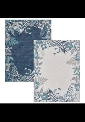 KAS Garden Border 1404 Ivory Blue